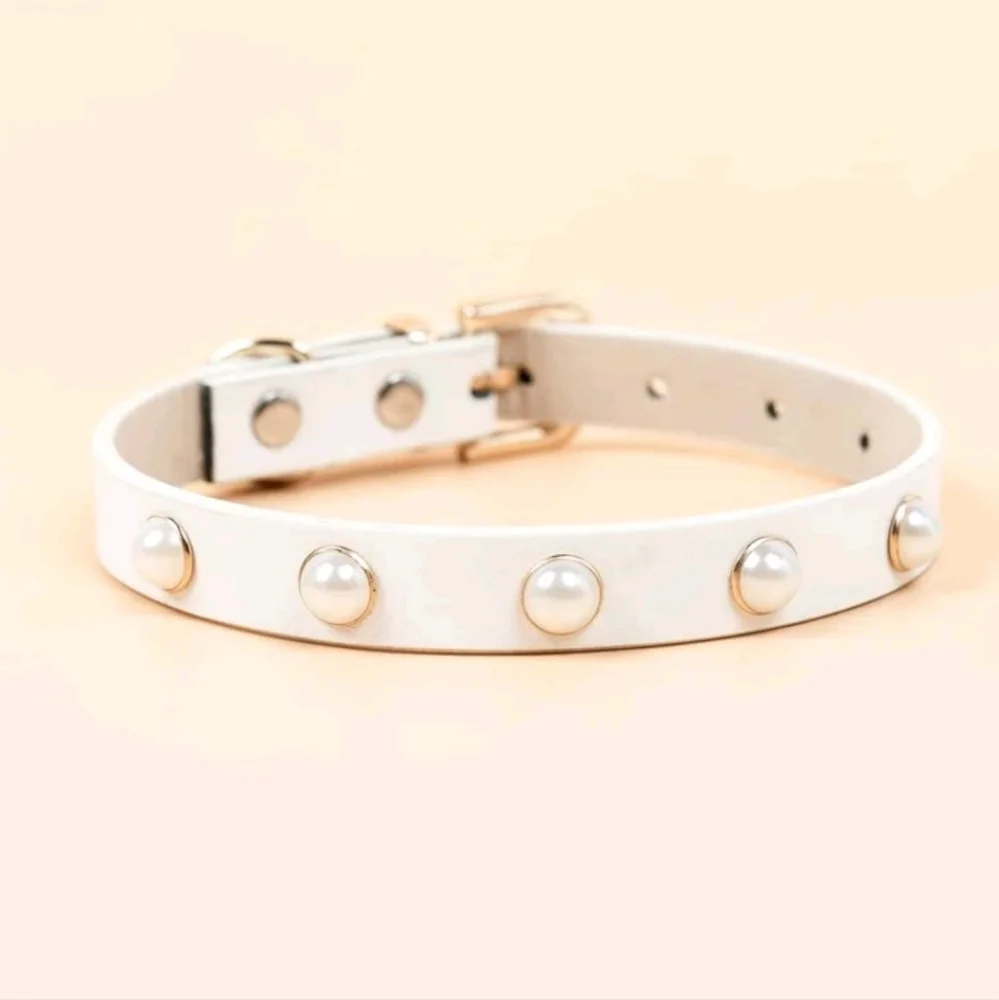 XS Faux Pearl Decor Pet Collar